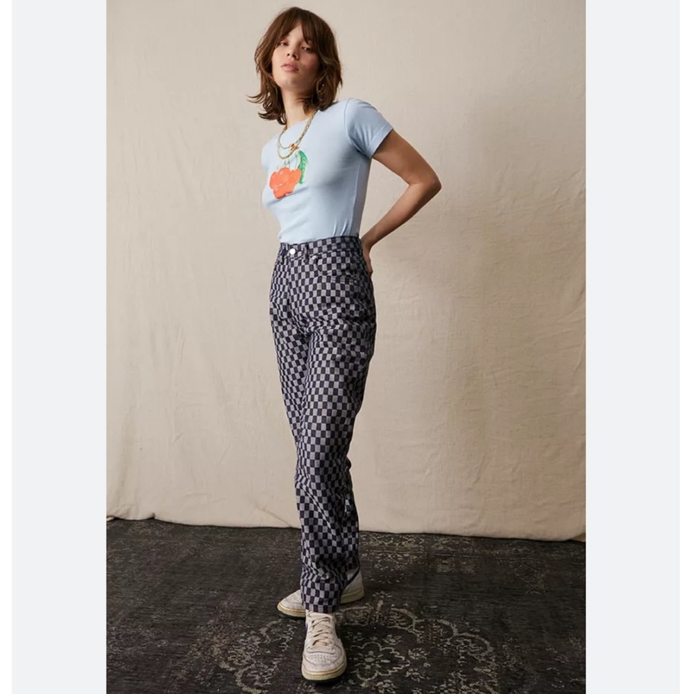 Fiorucci Checkerboard Straight Jeans